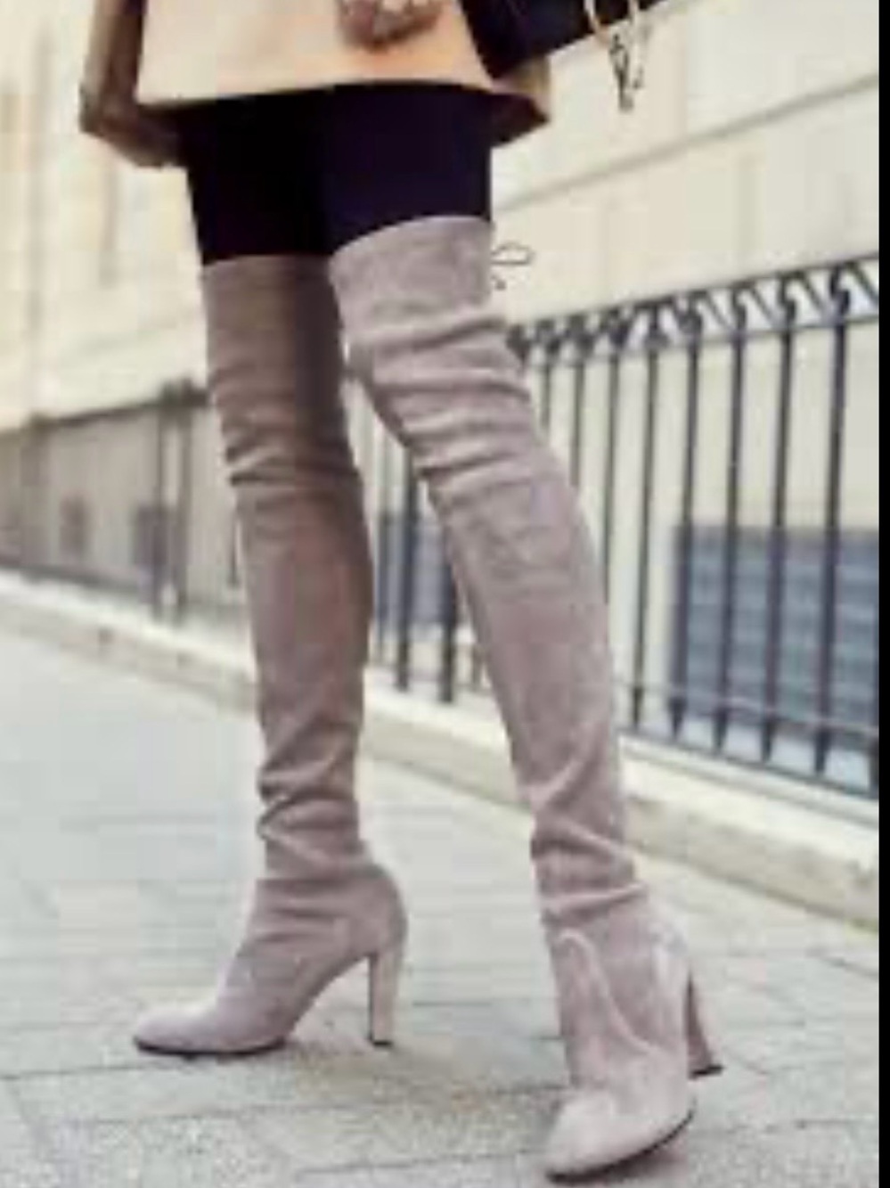 Stuart Weitzman Gray Suede Over-the-Knee Boots